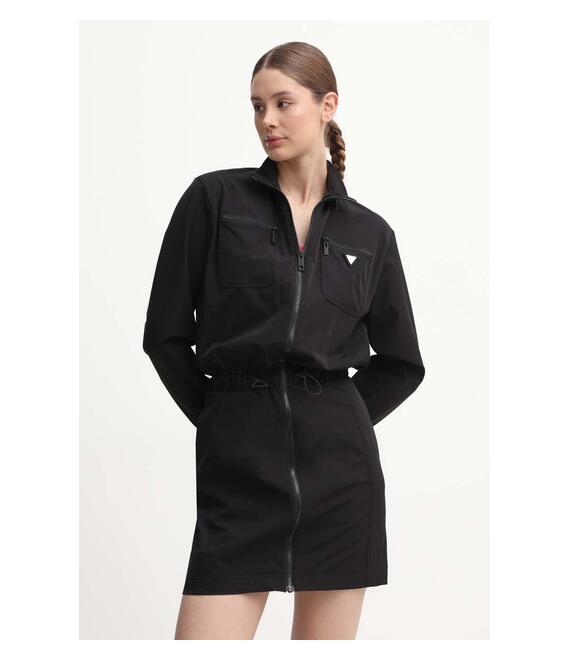 Φόρεμα Guess AURLIE χρώμα: μαύρο, V4YK01 WG982