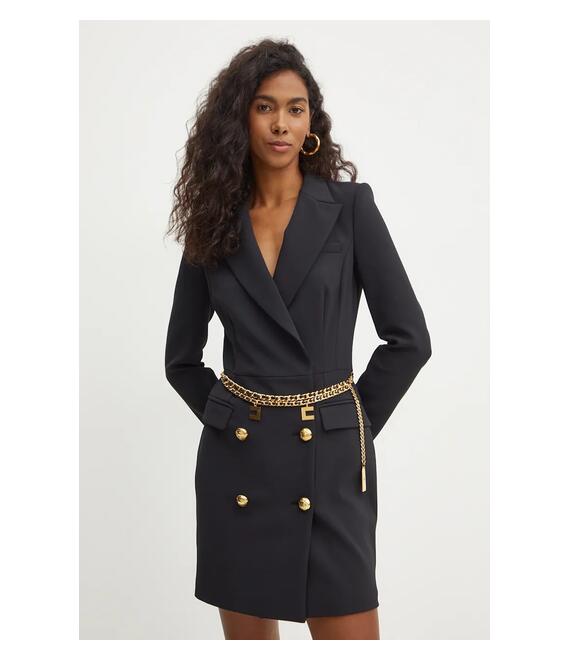Φόρεμα Elisabetta Franchi χρώμα: μαύρο, AB65746E2