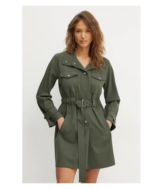 Φόρεμα από μείγμα μαλλιού Weekend Max Mara χρώμα: πράσινο, 2425226012600