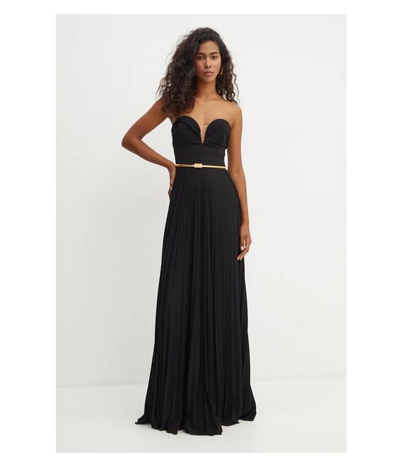 Φόρεμα Elisabetta Franchi χρώμα: μαύρο, AB62847E2