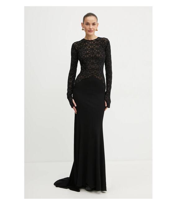 Φόρεμα Elisabetta Franchi χρώμα: μαύρο, AB65947E2