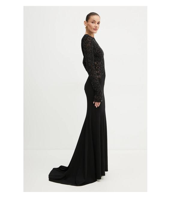 Φόρεμα Elisabetta Franchi χρώμα: μαύρο, AB65947E2