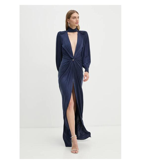 Φόρεμα Elisabetta Franchi χρώμα: ναυτικό μπλε, AB68447E2