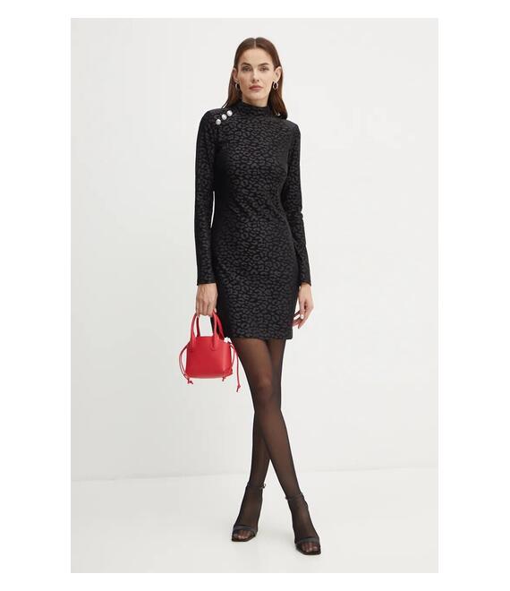 Φόρεμα Guess ELIZABETH χρώμα: μαύρο, W4BK15 KCGJ2