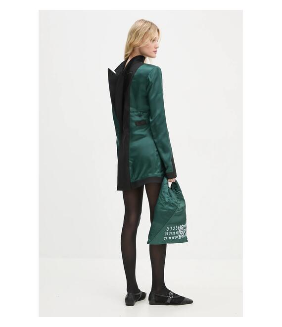 Φόρεμα MM6 Maison Margiela χρώμα: πράσινο, S62DA0036.S41355