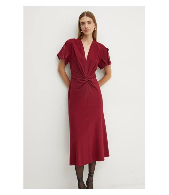 Μάλλινο φόρεμα Victoria Beckham χρώμα: κόκκινο, 1424WDR005195C