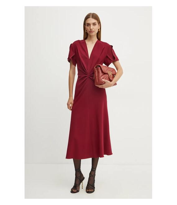 Μάλλινο φόρεμα Victoria Beckham χρώμα: κόκκινο, 1424WDR005195C