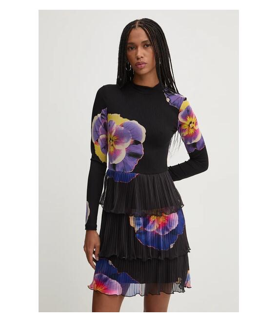 Φόρεμα Desigual PENSEE χρώμα: μαύρο, 24WWVK34