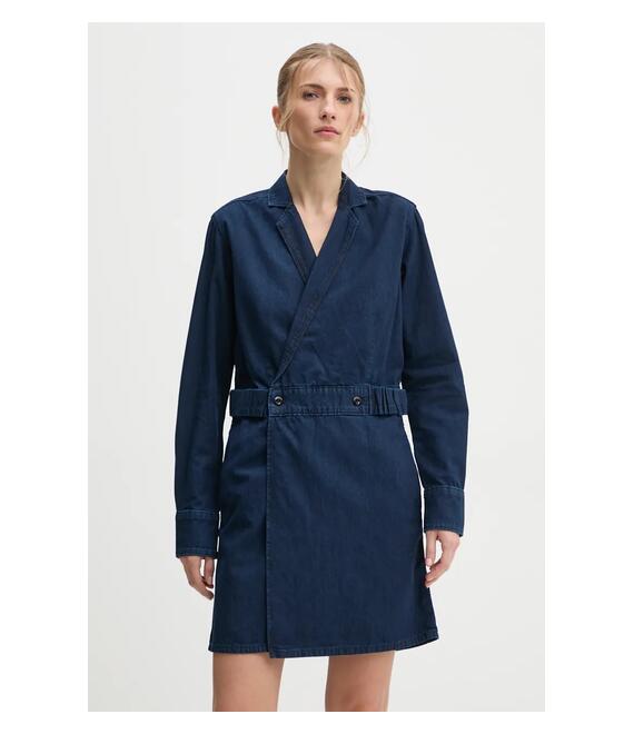 Φόρεμα τζιν G-Star Raw χρώμα: ναυτικό μπλε, D25350-D539