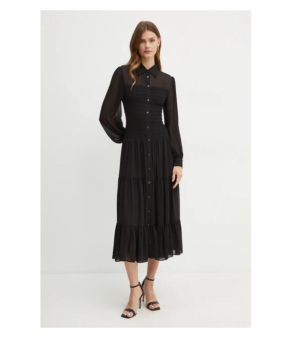 Φόρεμα MICHAEL Michael Kors χρώμα: μαύρο, MF482L77R3