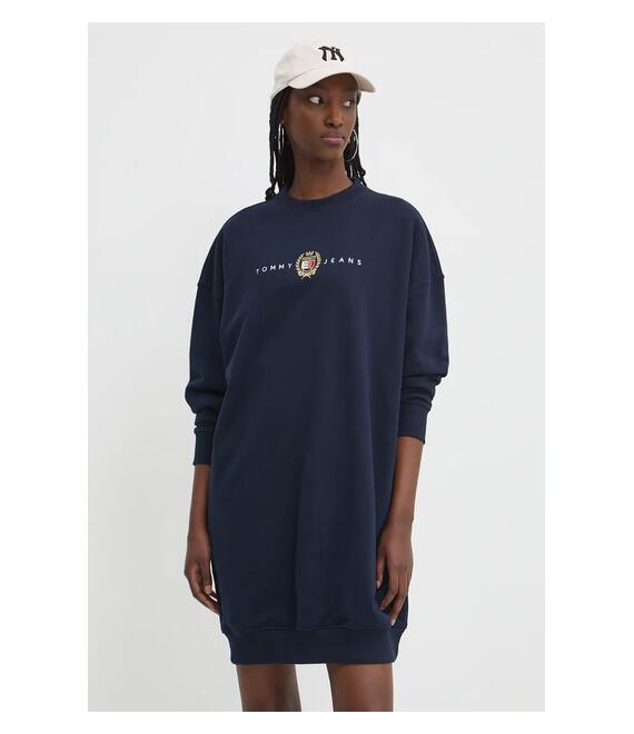 Φόρεμα Tommy Jeans χρώμα: ναυτικό μπλε, DW0DW18715