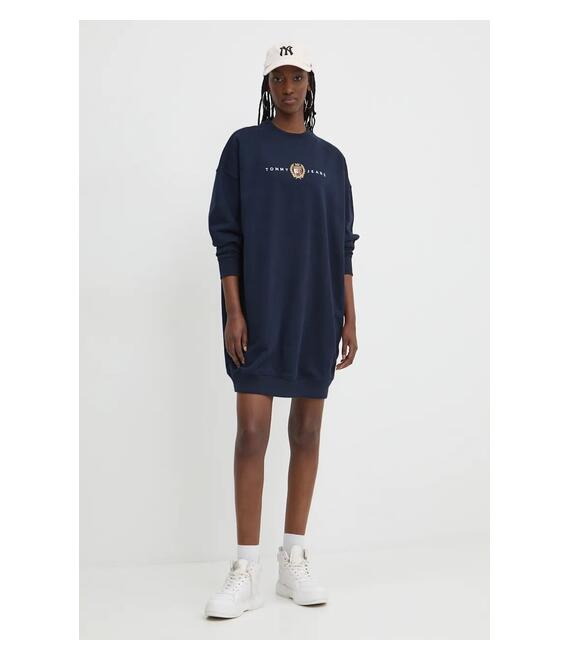 Φόρεμα Tommy Jeans χρώμα: ναυτικό μπλε, DW0DW18715