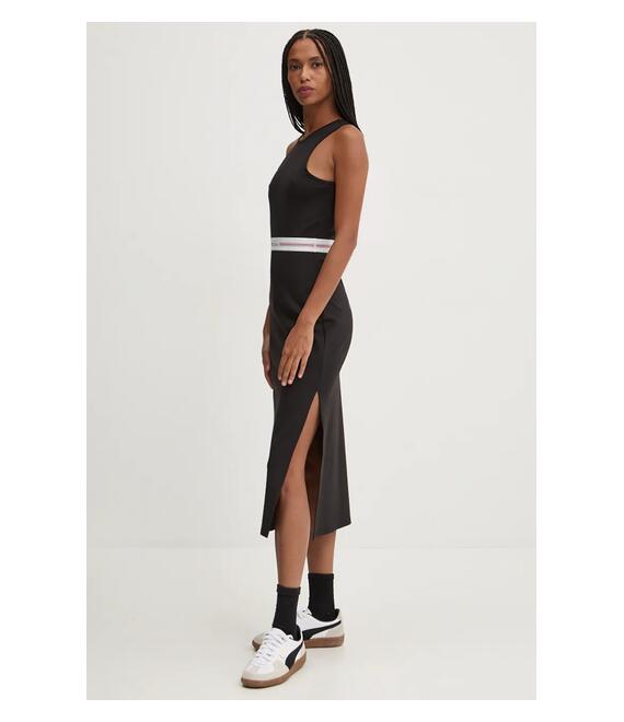 Φόρεμα Tommy Jeans χρώμα: μαύρο, DW0DW18724