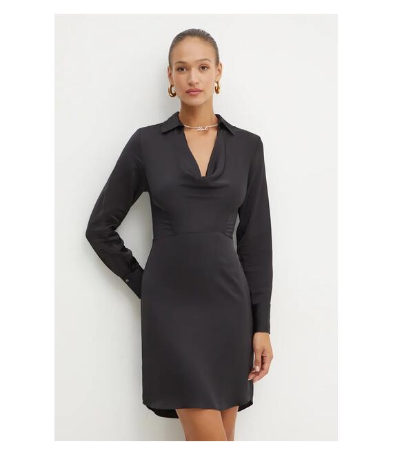 Φόρεμα Karl Lagerfeld χρώμα: μαύρο, 246W1300