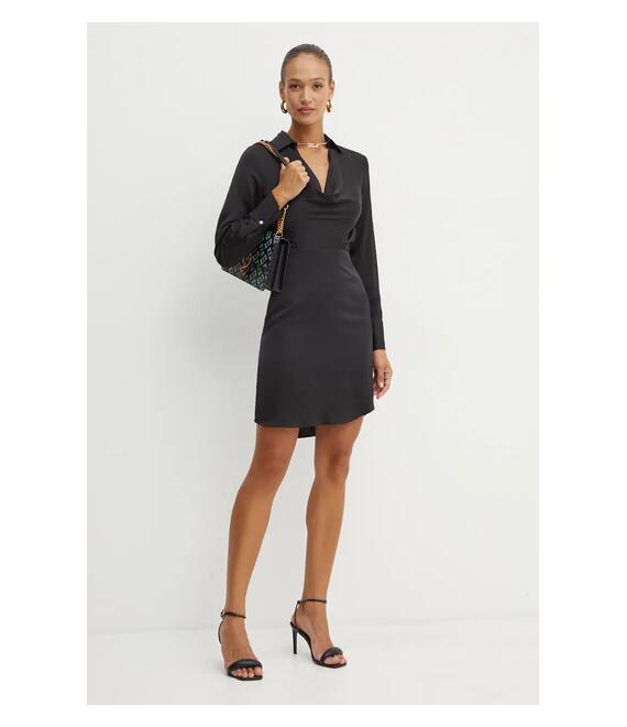 Φόρεμα Karl Lagerfeld χρώμα: μαύρο, 246W1300