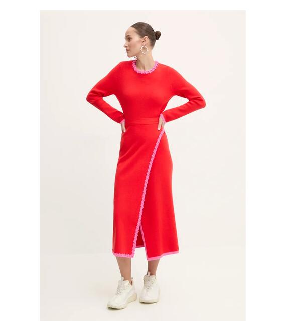 Φόρεμα Never Fully Dressed Sydney Wrap Dress χρώμα: κόκκινο, NFDKN533