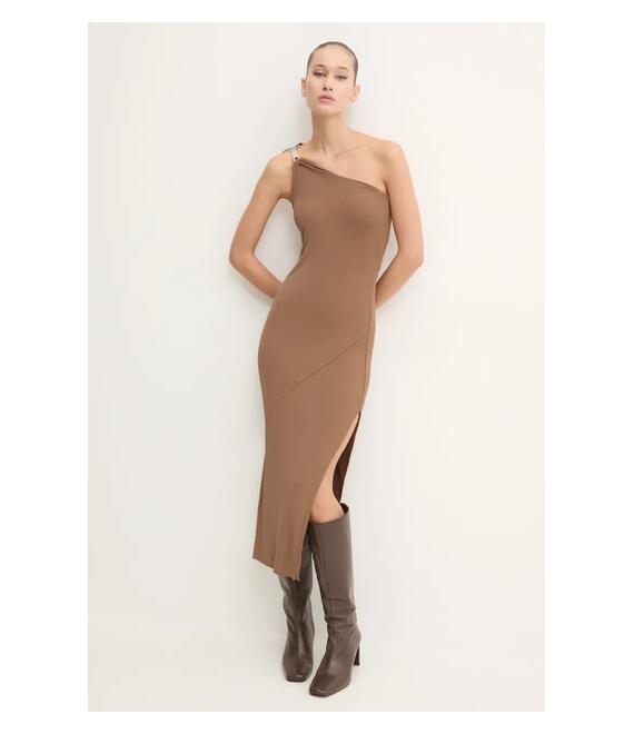 Φόρεμα Rick Owens Lilies χρώμα: καφέ, LI02D5534CVI
