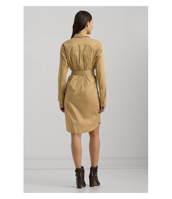 Φόρεμα από λινό μείγμα Lauren Ralph Lauren χρώμα: μπεζ, 200940277