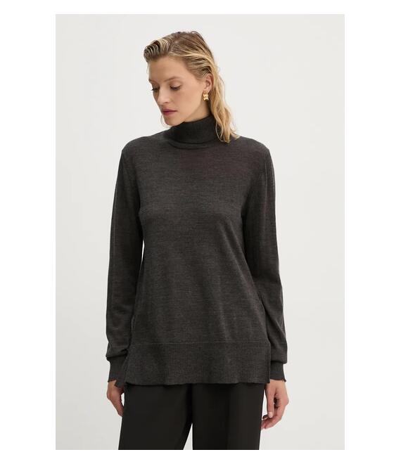Μάλλινο πουλόβερ Bruuns Bazaar CharleneBBRoll Neck knit γυναικείο, χρώμα: καφέ, BBW4181