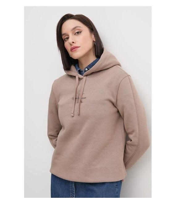 Μπλούζα Calvin Klein Jeans χρώμα: μαύρο, με κουκούλα, J20J223536