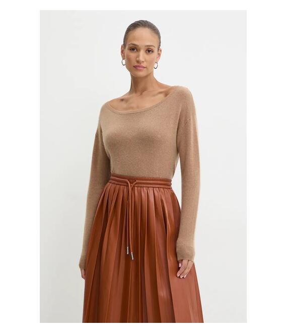 Πουλόβερ κασμίρ Pinko χρώμα: καφέ, 103979 A22C