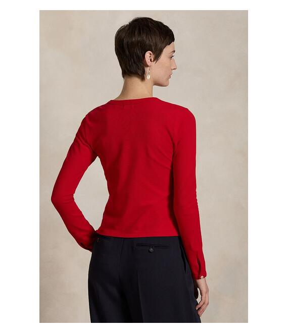 Longsleeve Polo Ralph Lauren χρώμα: μαύρο, 211941175