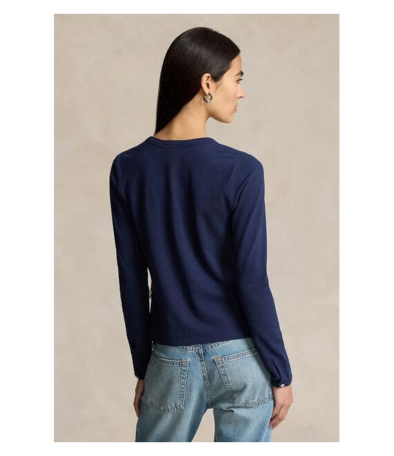 Longsleeve Polo Ralph Lauren χρώμα: μαύρο, 211941175