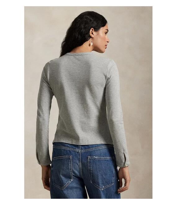 Longsleeve Polo Ralph Lauren χρώμα: μαύρο, 211941175