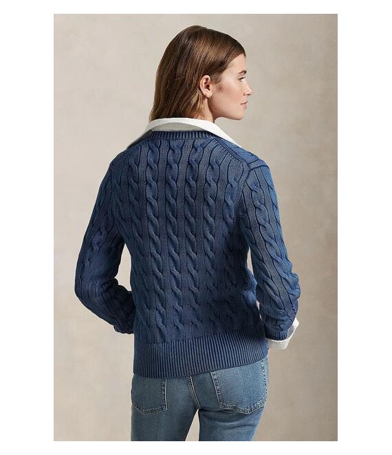 Βαμβακερή ζακέτα Polo Ralph Lauren χρώμα: μοβ, 211955325