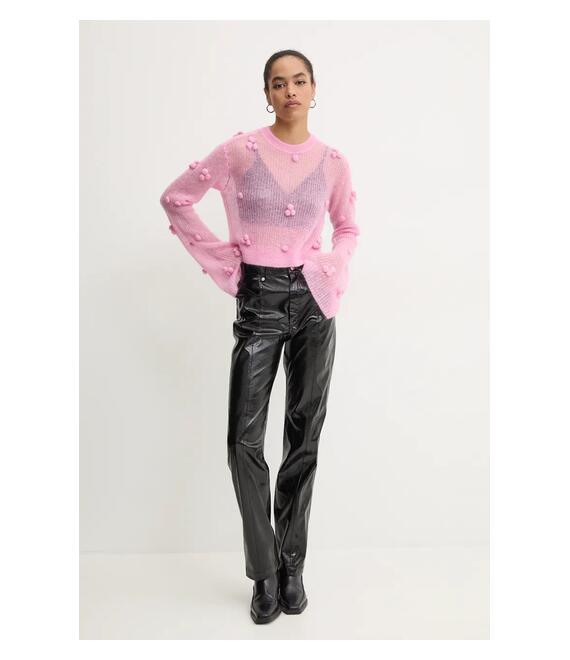 Μάλλινο πουλόβερ Rotate Light Knit Ls Sweater γυναικείο, χρώμα: ροζ, 1129992049