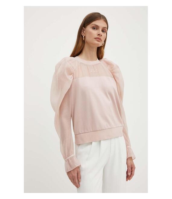 Μπλούζα Karl Lagerfeld χρώμα: ροζ, 245W1807