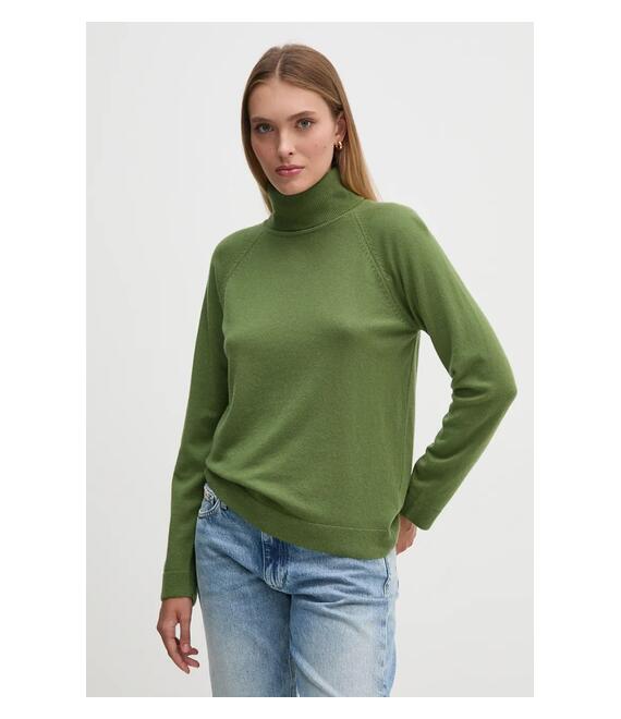 Πουλόβερ με προσθήκη μαλλιού United Colors of Benetton γυναικείο, χρώμα: πράσινο, 1035D2551