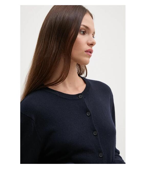 Ζακέτα από μίγμα μαλλιού United Colors of Benetton χρώμα: ναυτικό μπλε, 1035D5012