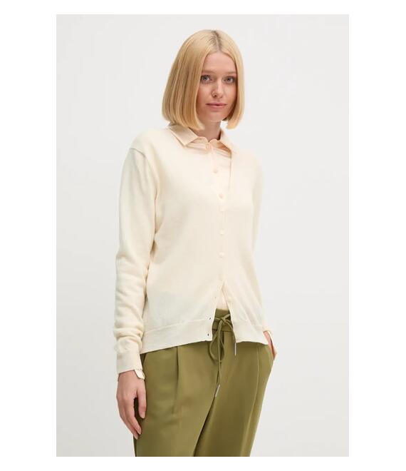 Μάλλινη ζακέτα United Colors of Benetton χρώμα: μπεζ, 1002D6879