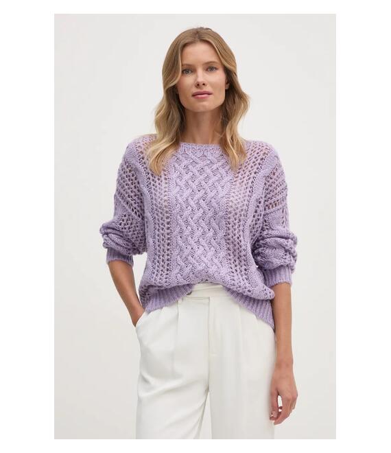 Πουλόβερ από μείγμα μοχέρ United Colors of Benetton χρώμα: μοβ, 114VD10C1