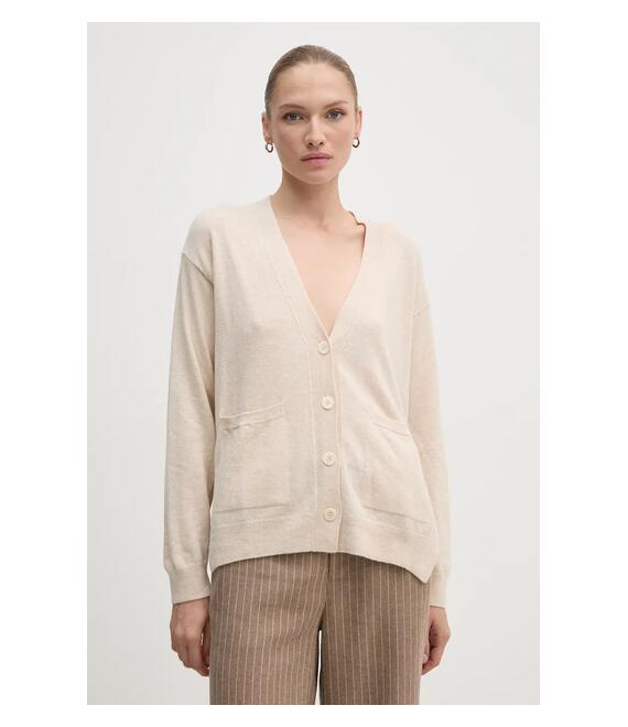 Ζακέτα με μείγμα κασμίρ Sisley χρώμα: μπεζ, 102HM601Z