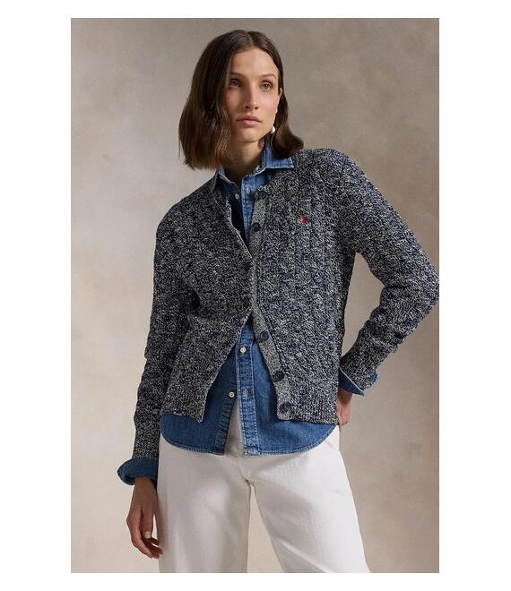 Βαμβακερή ζακέτα Polo Ralph Lauren χρώμα: μπεζ, 211947926