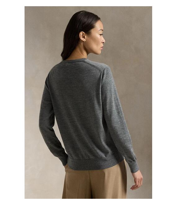 Μάλλινο πουλόβερ Polo Ralph Lauren γυναικείο, χρώμα: γκρι, 211956230