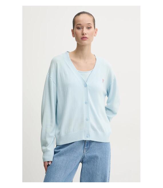 Ζακέτα από μίγμα μαλλιού Guess Jeans χρώμα: μπλε, W4BR16 Z3HO2