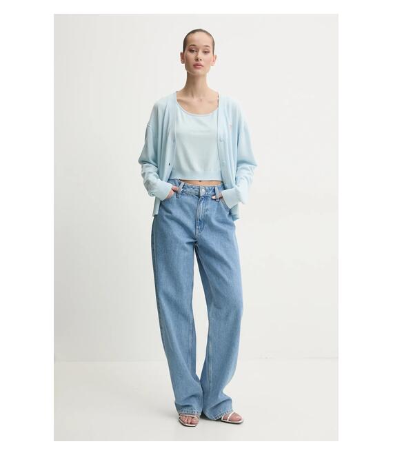 Ζακέτα από μίγμα μαλλιού Guess Jeans χρώμα: μπλε, W4BR16 Z3HO2