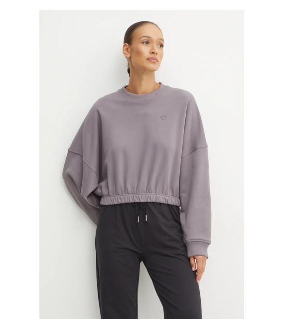 Βαμβακερή μπλούζα adidas Originals Premium Essentials Sweater γυναικεία, χρώμα: μοβ, IY9709