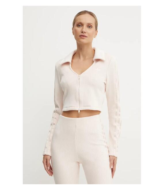 Μπλούζα adidas Originals Femme Galore Rib Cardigan χρώμα: ροζ, JN3018