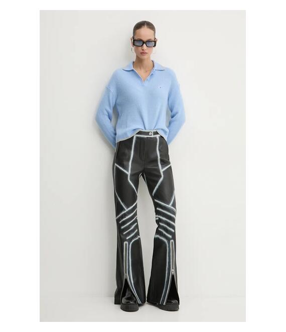 Μάλλινο πουλόβερ Tommy Jeans γυναικείο, χρώμα: μπλε, DW0DW19833