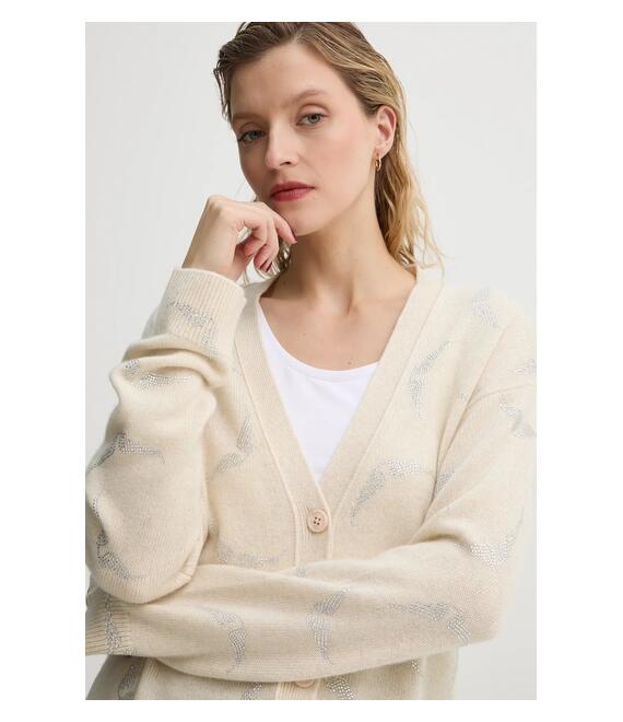 Ζακέτα κασμίρ ZADIG&VOLTAIRE χρώμα: μπεζ, KWCA00587