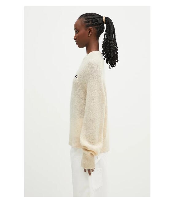 Μάλλινο πουλόβερ Rotate Light Knit Logo γυναικείο, χρώμα: μπεζ, 1128671876