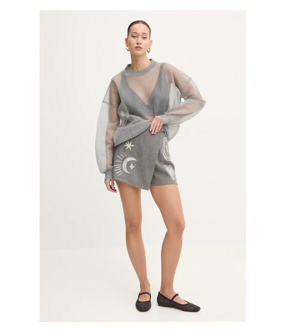 Πουλόβερ Never Fully Dressed Zazi Jumper χρώμα: γκρι, NFDKN441