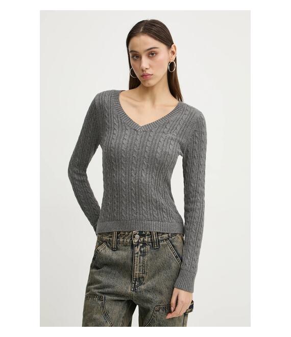 Πουλόβερ Hollister Co. χρώμα: γκρι, KI350-4261