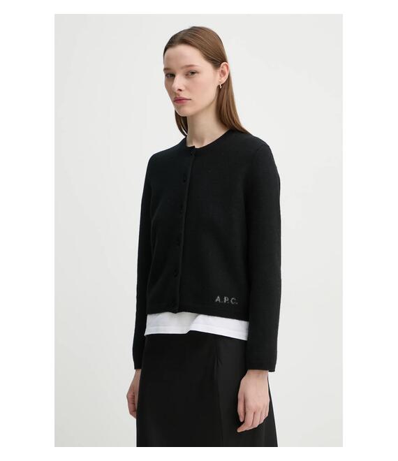 Μάλλινη ζακέτα A.P.C. cardigan mila χρώμα: μαύρο, WVBDK.F22301