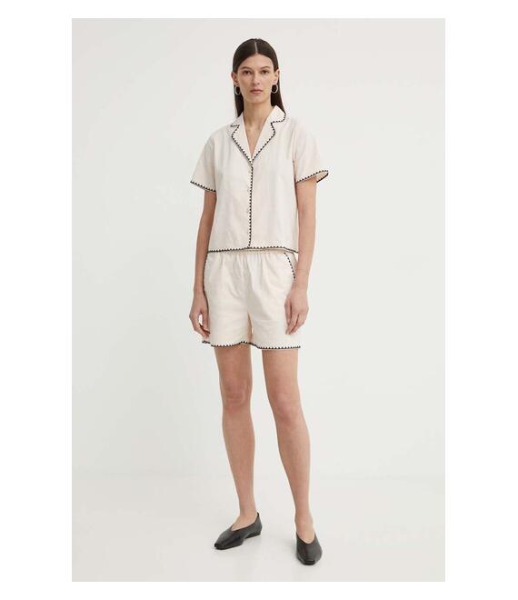 Βαμβακερό σορτσάκι Résumé BeatriceRS Shorts χρώμα: μπεζ, 121881184