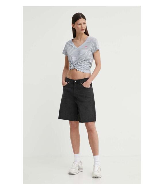 Τζιν σορτς Levi's BERMUDA SHORT χρώμα: μαύρο, A8720